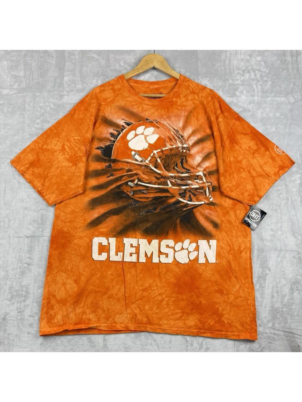 Clemson Tigers The Mountain Helmet T-shirt Men 2XL Tie Dye NCAA Football Fan NWT